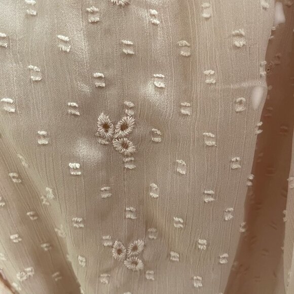 Express Light Pink Lace Trim Bodysuit XS Romantic Boho Cottagecore Feminine Chic - Picture 8 of 11